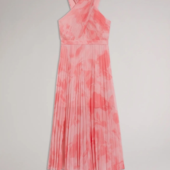 Ted Baker Cross Front Pleated Midi Dress - Picture 3 of 7